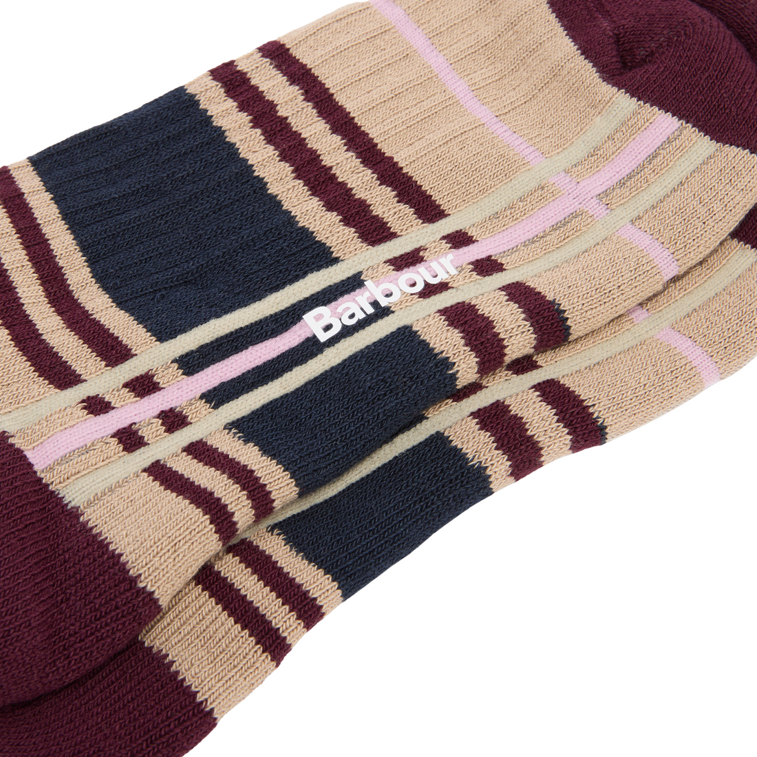 Barbour Wellington Gardenia Tartan Knee Length Sock