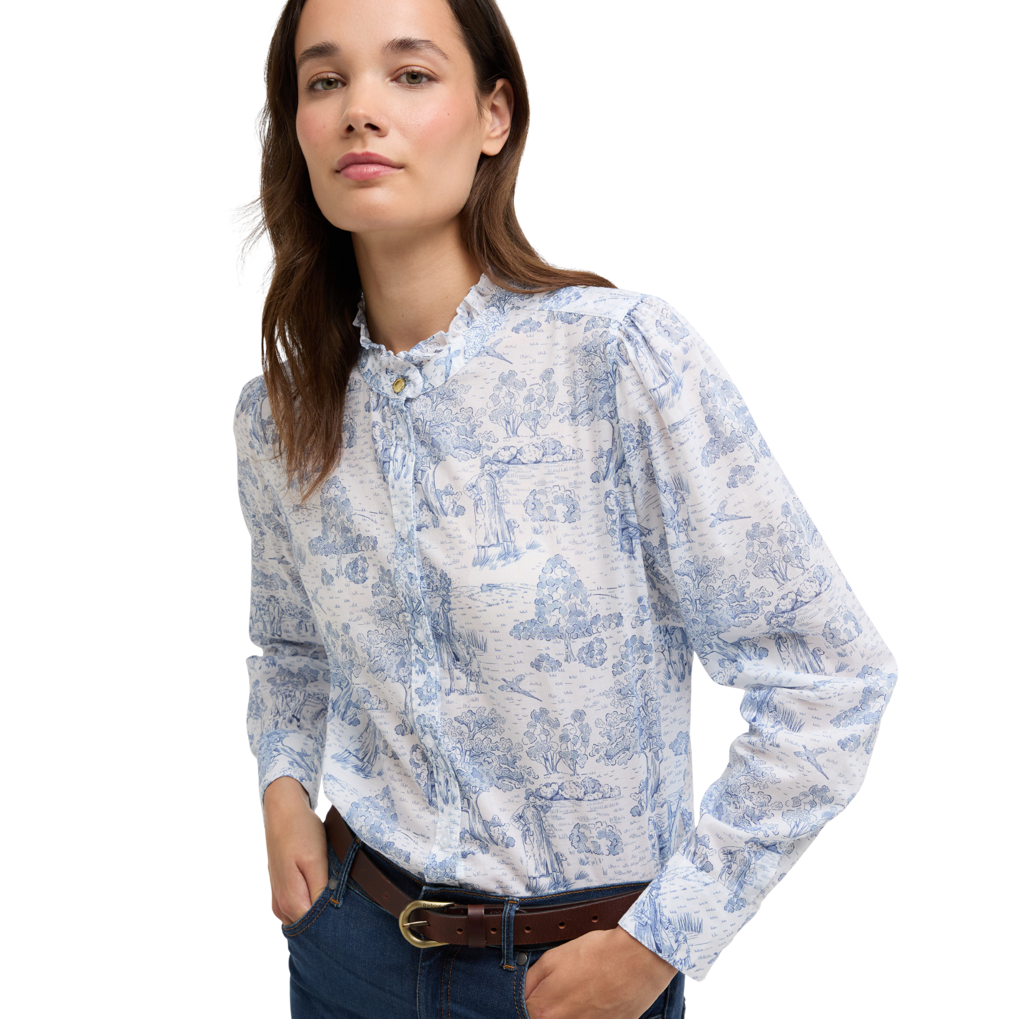Wisteria Shirt Ink Blue Print