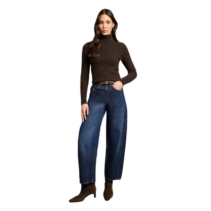 Barrel Leg Jean Dark Wash