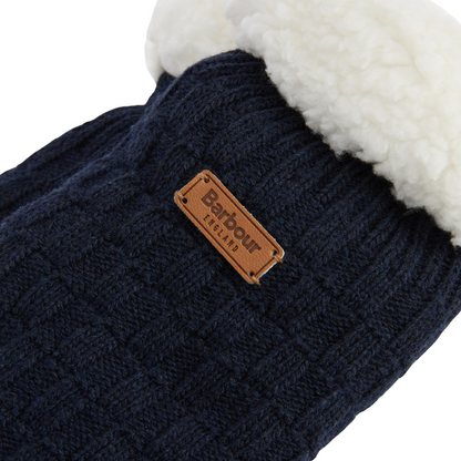 Cable Knit Lounge Socks Navy