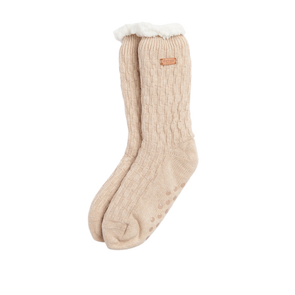 Cable Knit Lounge Socks Oatmeal