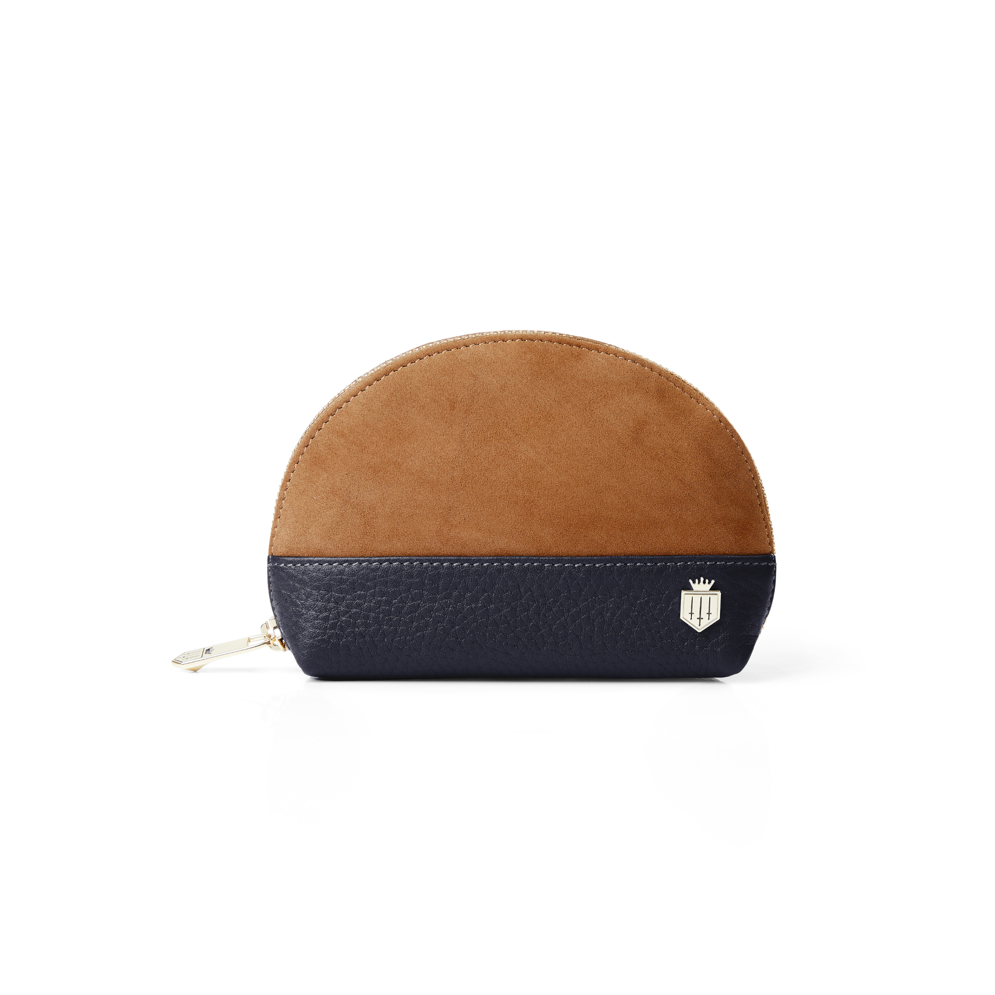 Chiltern Coin Purse Tan/Navy Suede
