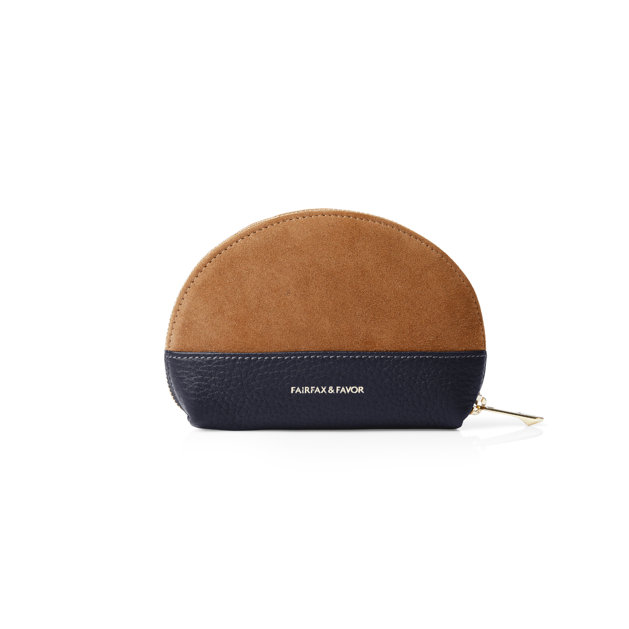 Chiltern Coin Purse Tan/Navy Suede