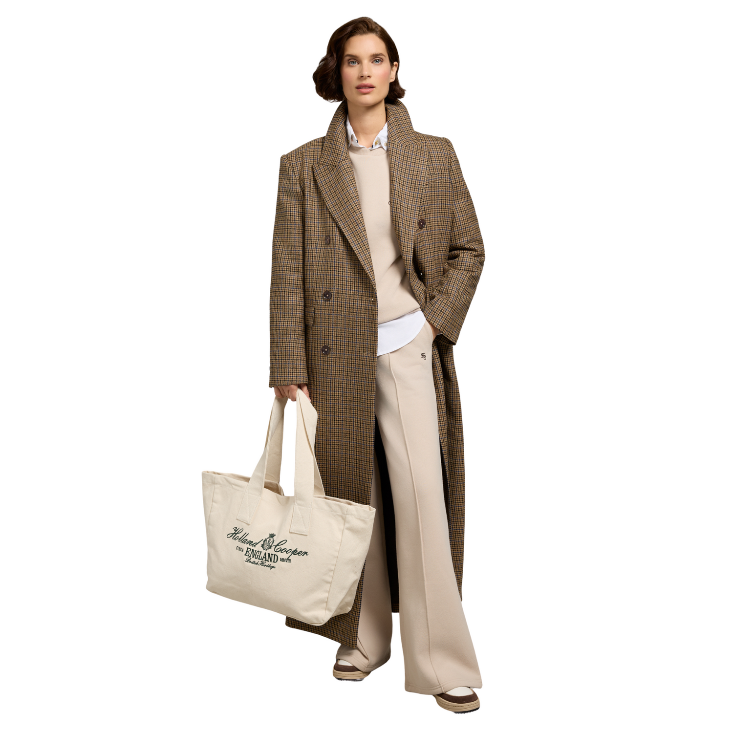 Collegiate Wide Leg Jogger Stone