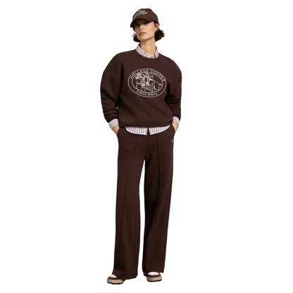 Collegiate Wide Leg Jogger Walnut