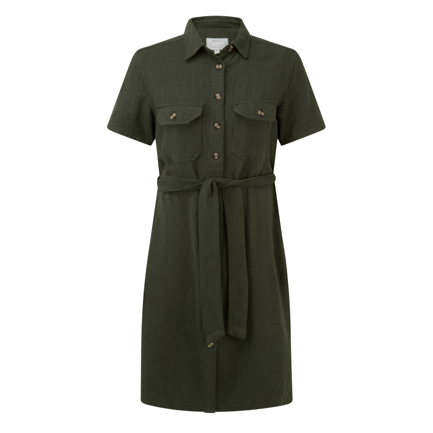 Daisy Linen Dress Beetle Green