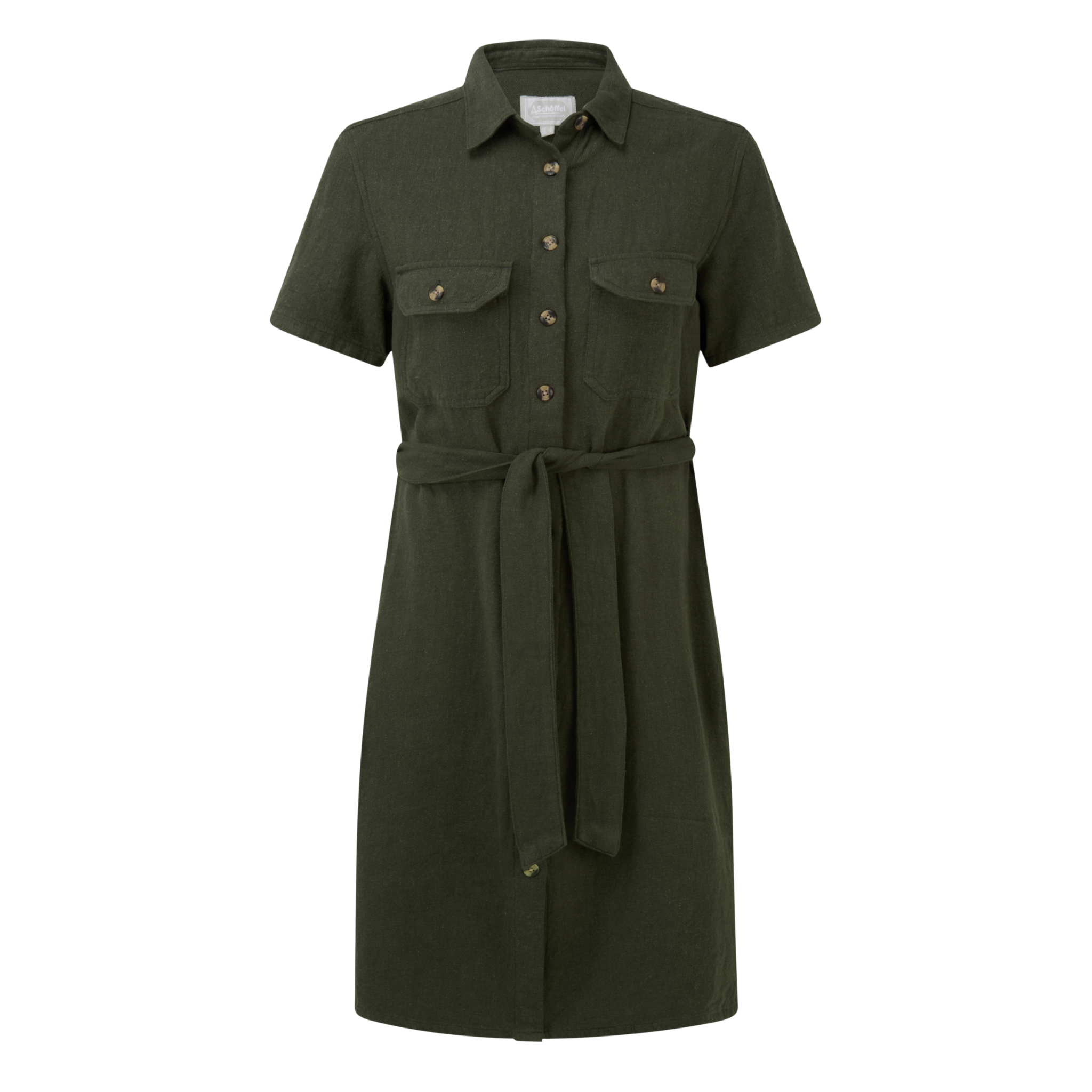 Daisy Linen Dress Beetle Green