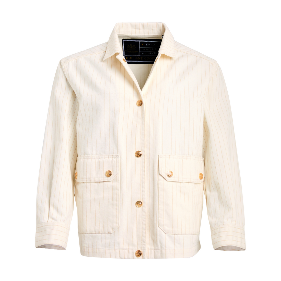 Denim Chore Jacket Ecru Stripe