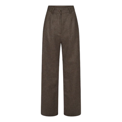 Diana Tweed Trousers Mocha Herringbone