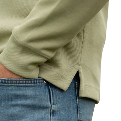 Dittisham Ribbed Unisex Quarter Zip Moss Green