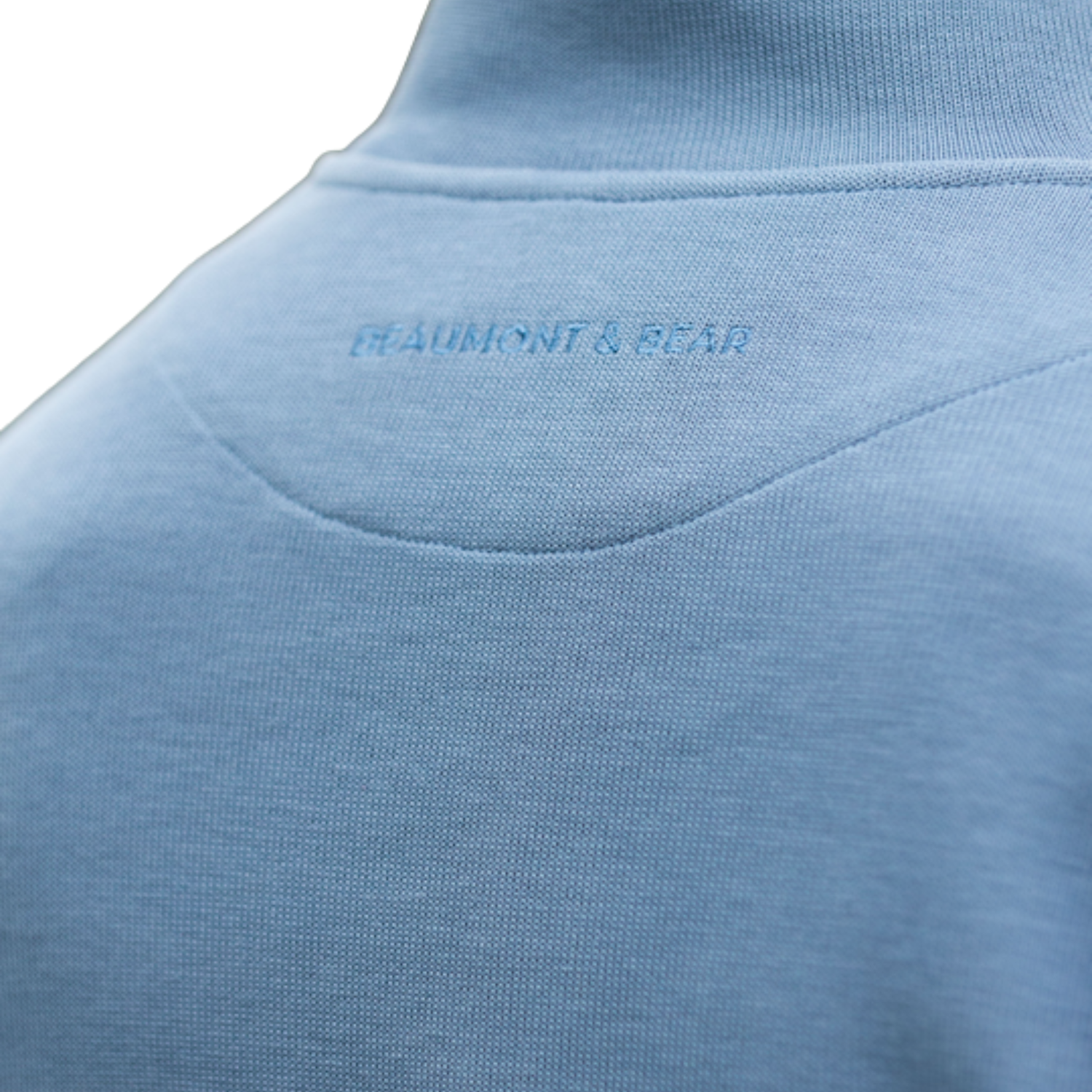Dittisham Ribbed Unisex Quarter Zip Vintage Blue