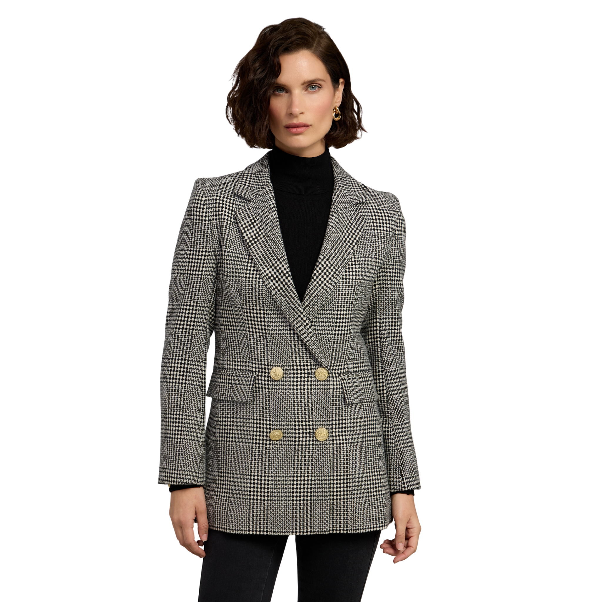 Double Breasted Blazer Prince Of Wales Mono