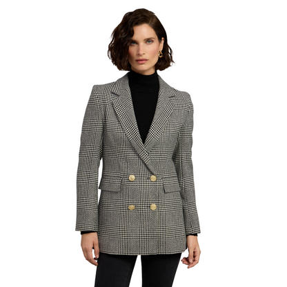 Double Breasted Blazer Prince Of Wales Mono