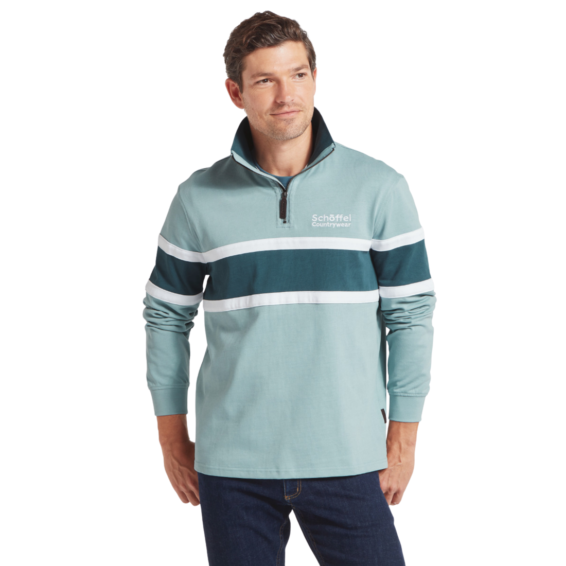 Exmouth Heritage 1/4 Zip Powder Blue