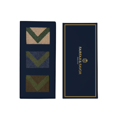 Mens Chevron Set of Three Socks
