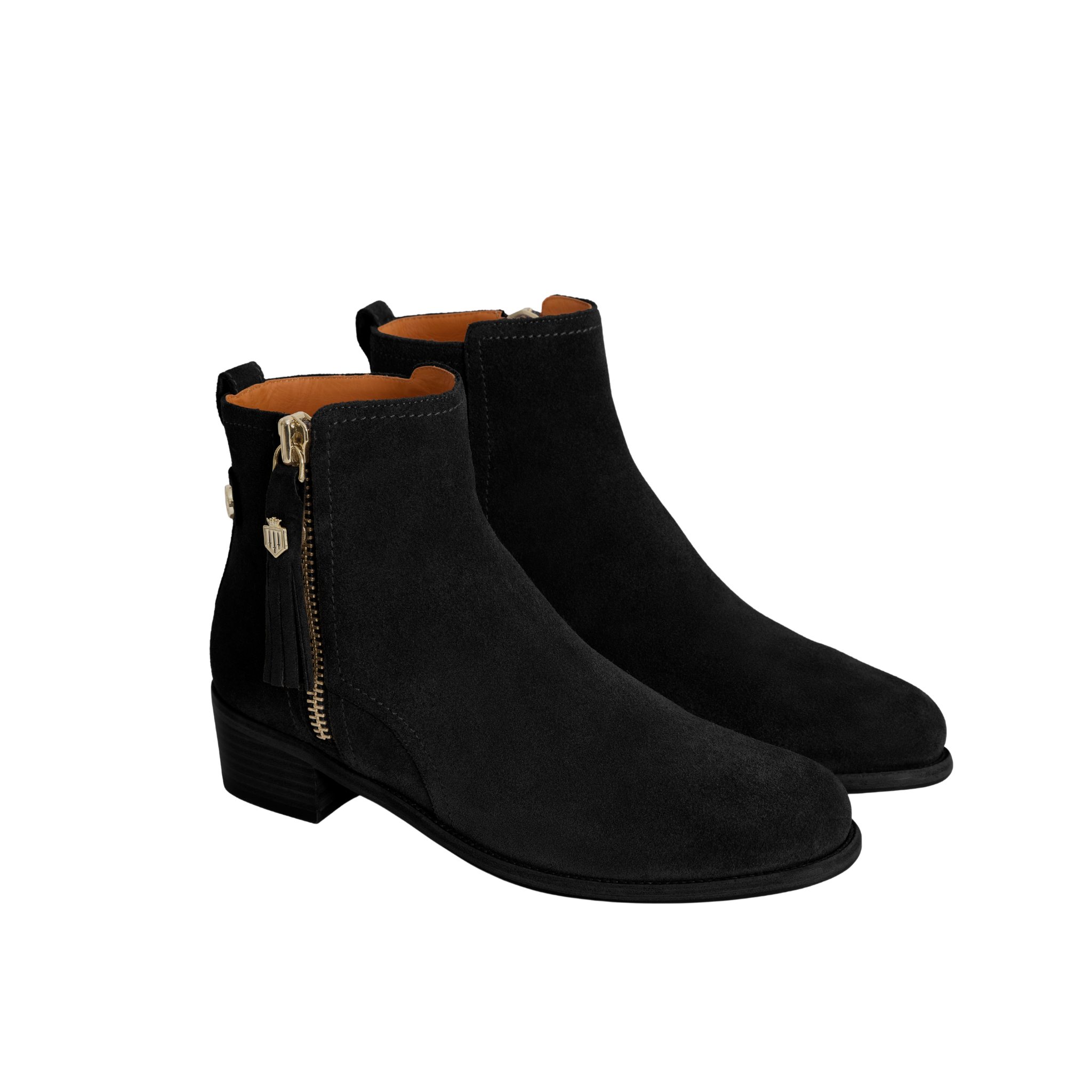 Flat Oakham Ankle Boot Black Suede