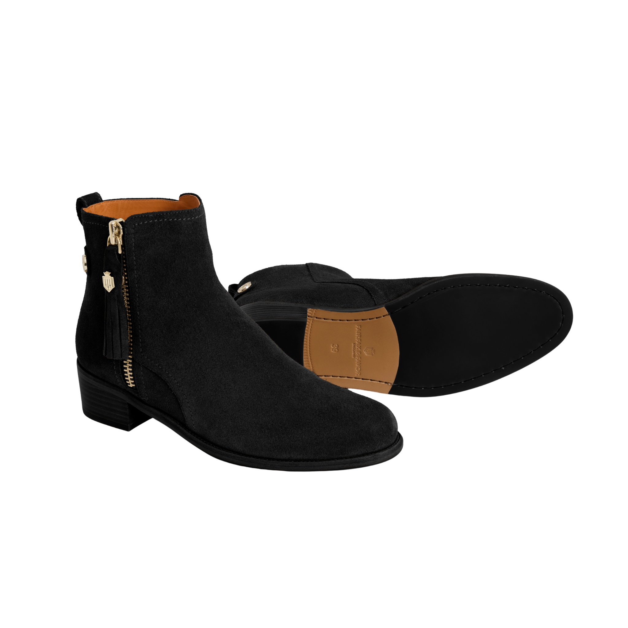 Flat Oakham Ankle Boot Black Suede