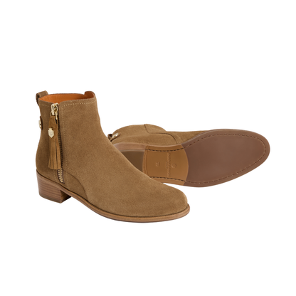 Flat Oakham Ankle Boot Tan Suede