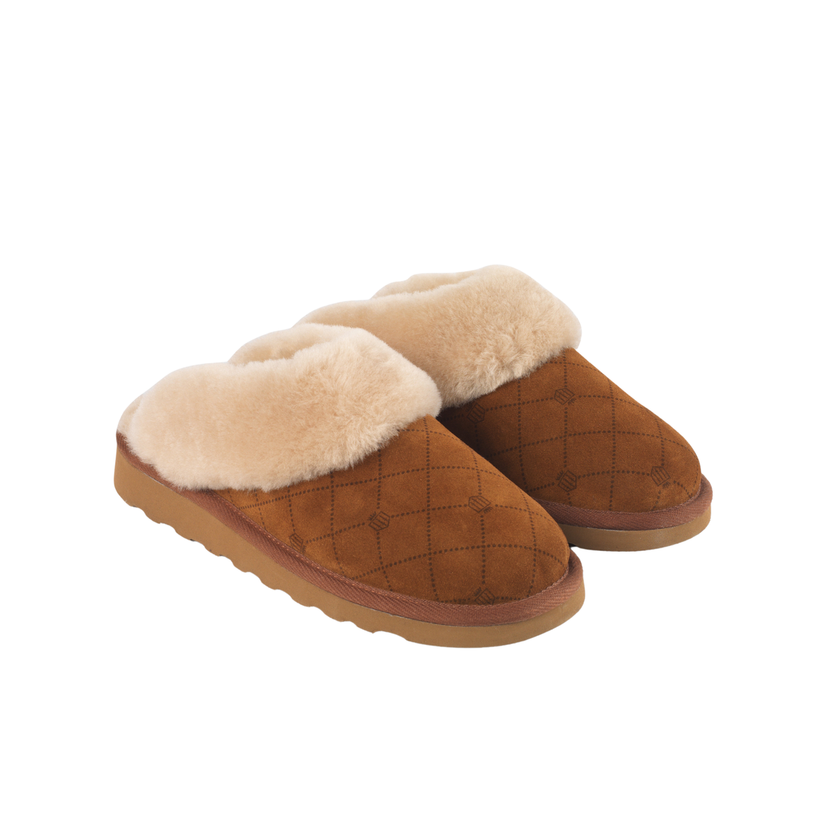 Glencoe Mule Slipper Printed Tan Suede
