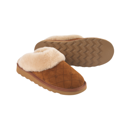 Glencoe Mule Slipper Printed Tan Suede