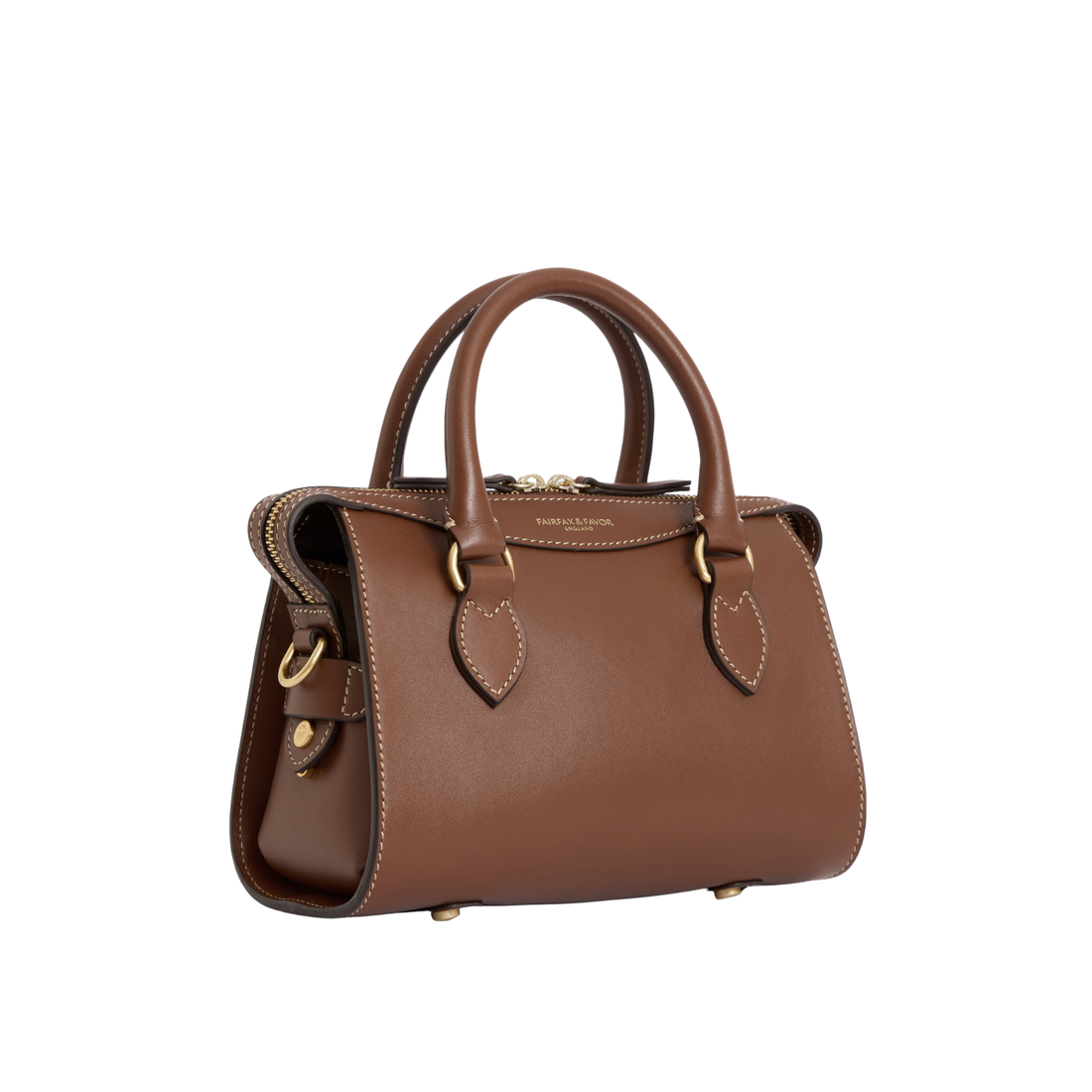 Mini Kew Top Handle Bag Tan Leather