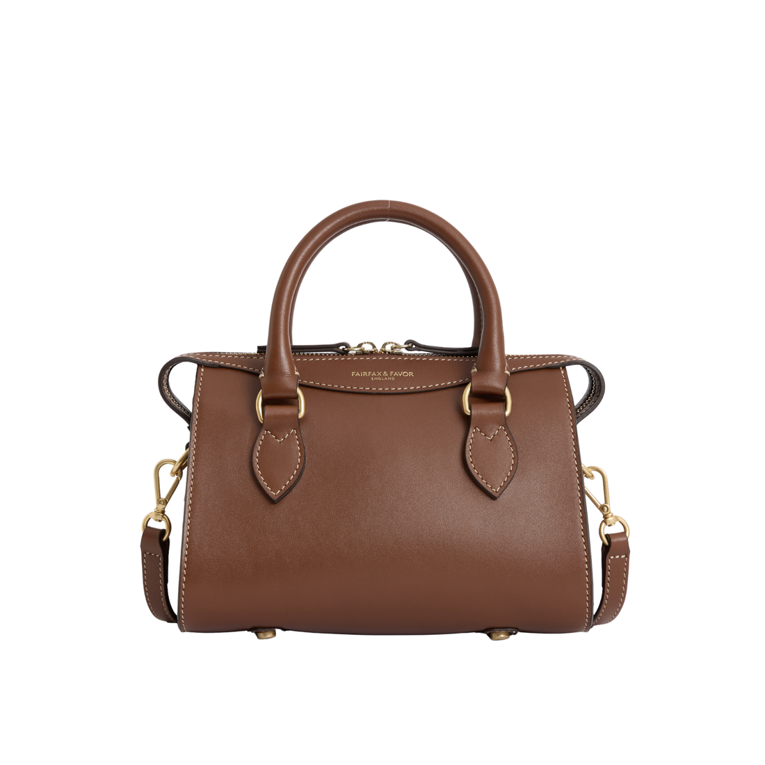 Mini Kew Top Handle Bag Tan Leather