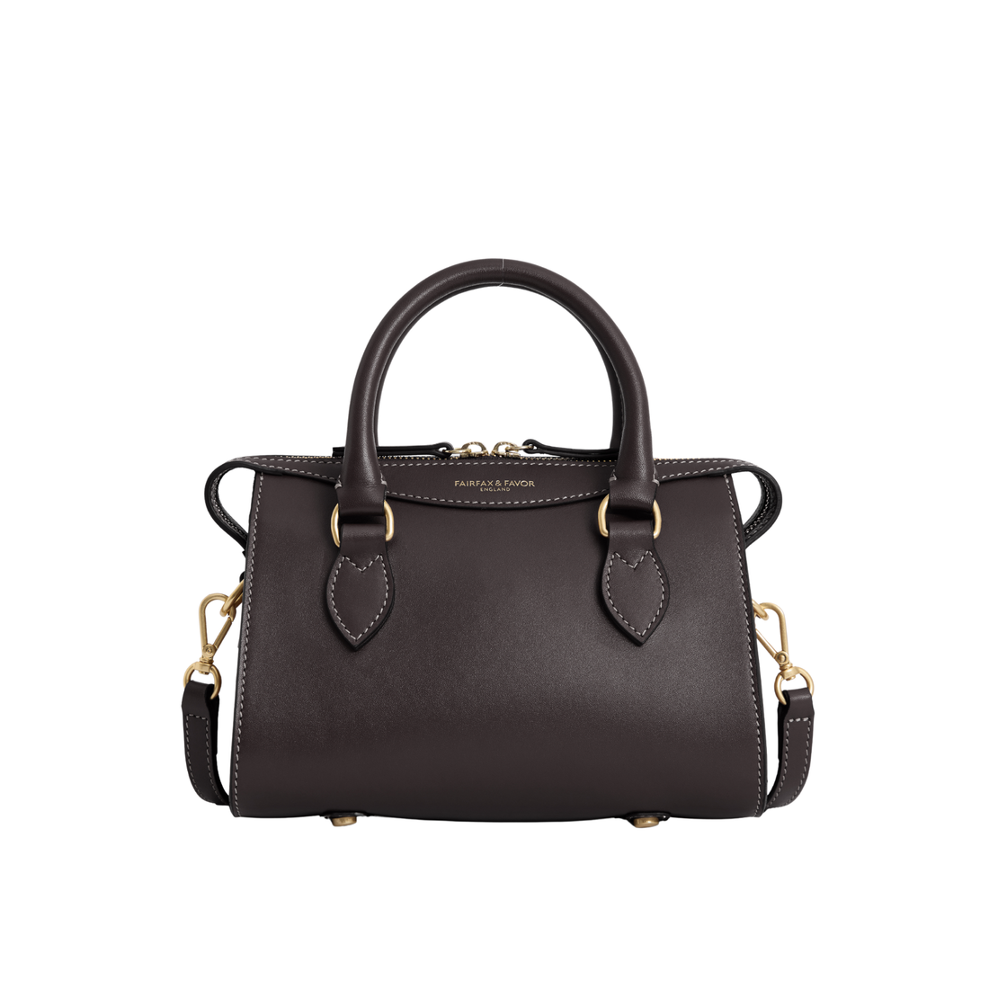 Mini Kew Top Handle Bag Mahogany Leather
