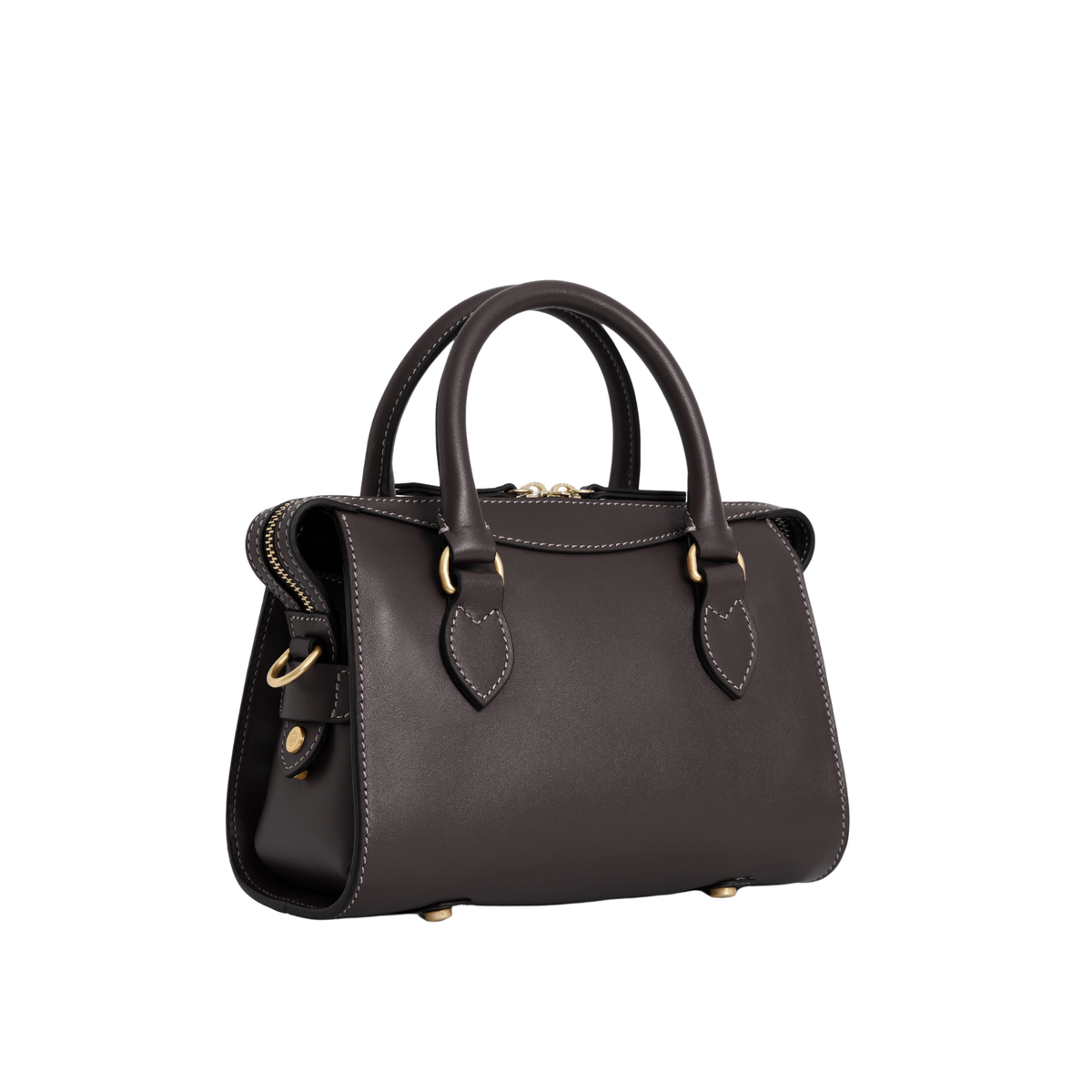 Mini Kew Top Handle Bag Mahogany Leather