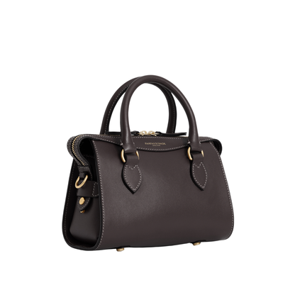 Mini Kew Top Handle Bag Mahogany Leather