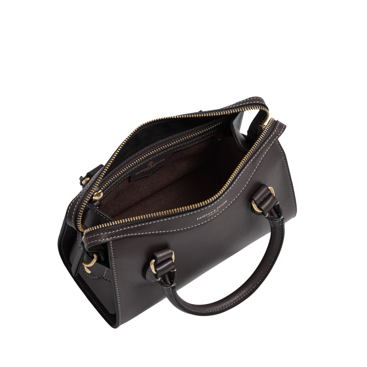 Mini Kew Top Handle Bag Mahogany Leather