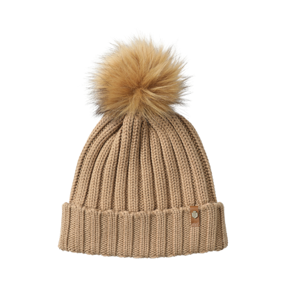 Signature Knitted Bobble Hat Camel