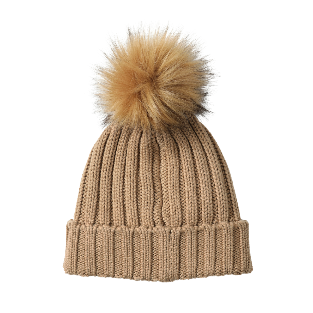 Signature Knitted Bobble Hat Camel