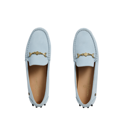 Trinity Driving Shoe Sky Blue Suede