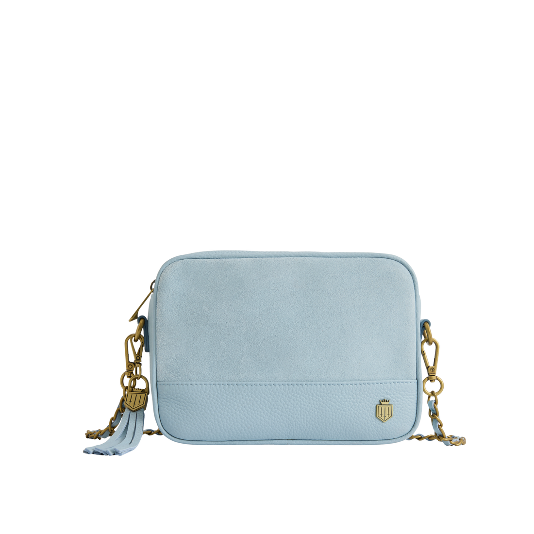 Finsbury Cross Body Bag Sky Blue Suede