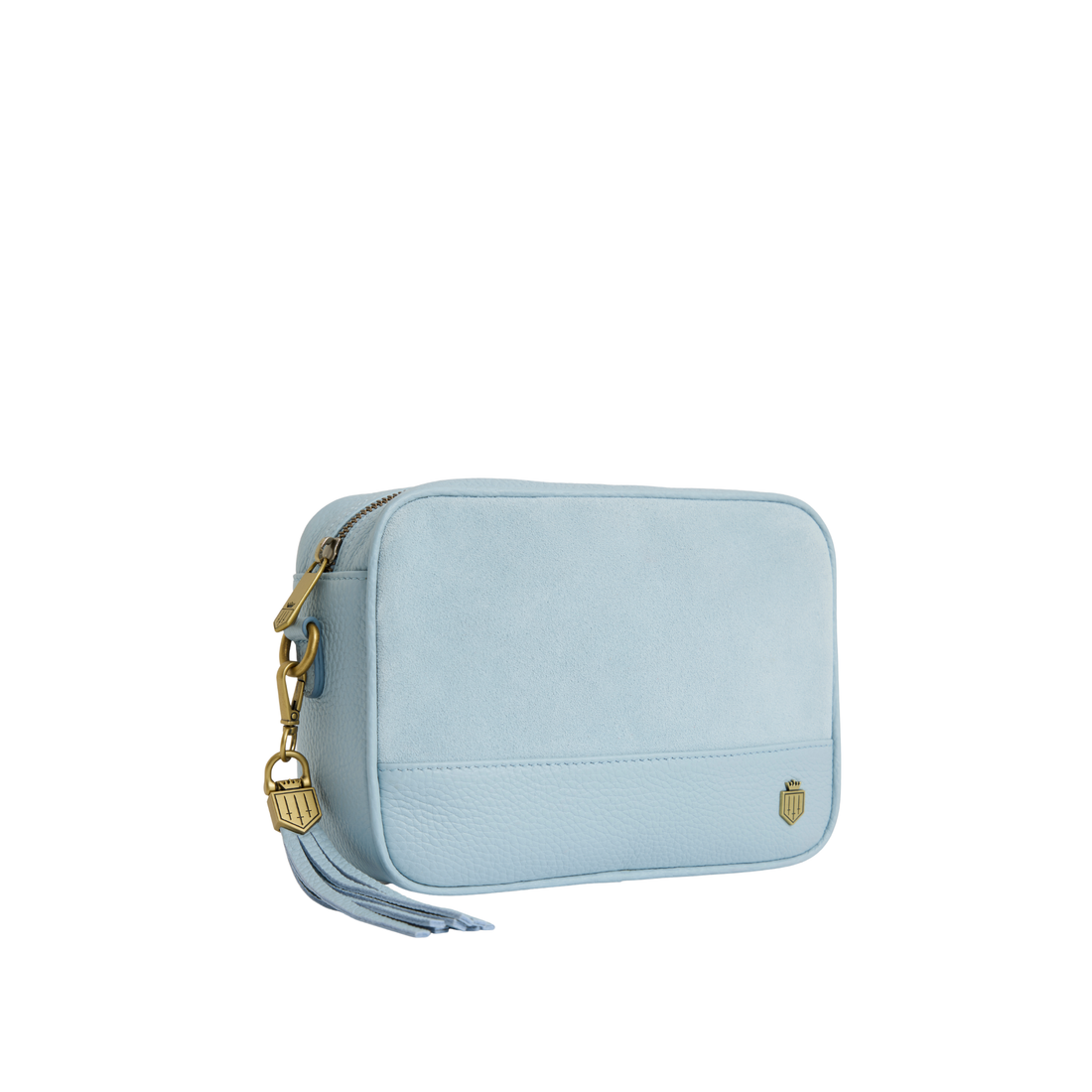 Finsbury Cross Body Bag Sky Blue Suede