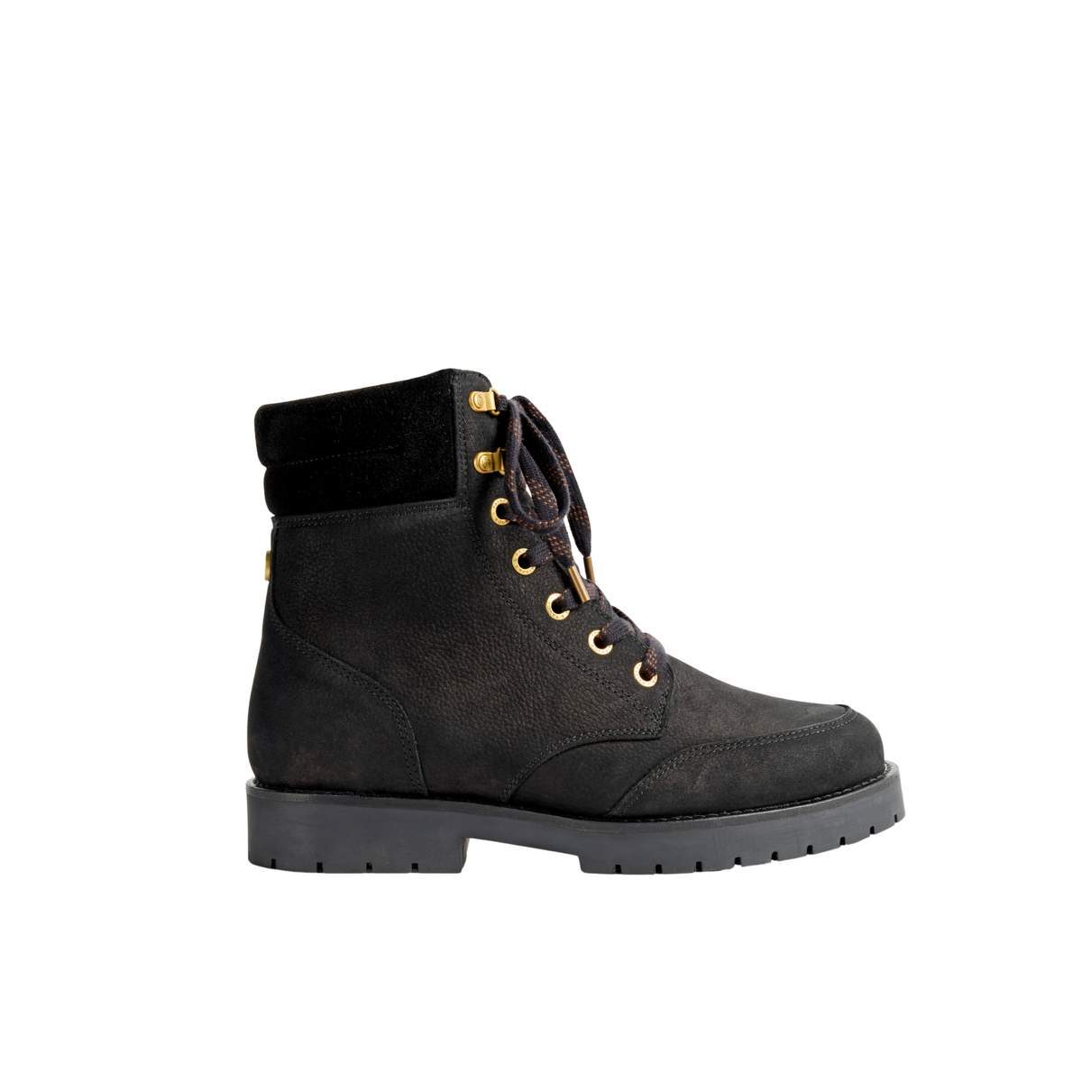 Shearling Lined Galway Ankle Boot Black Nubuck