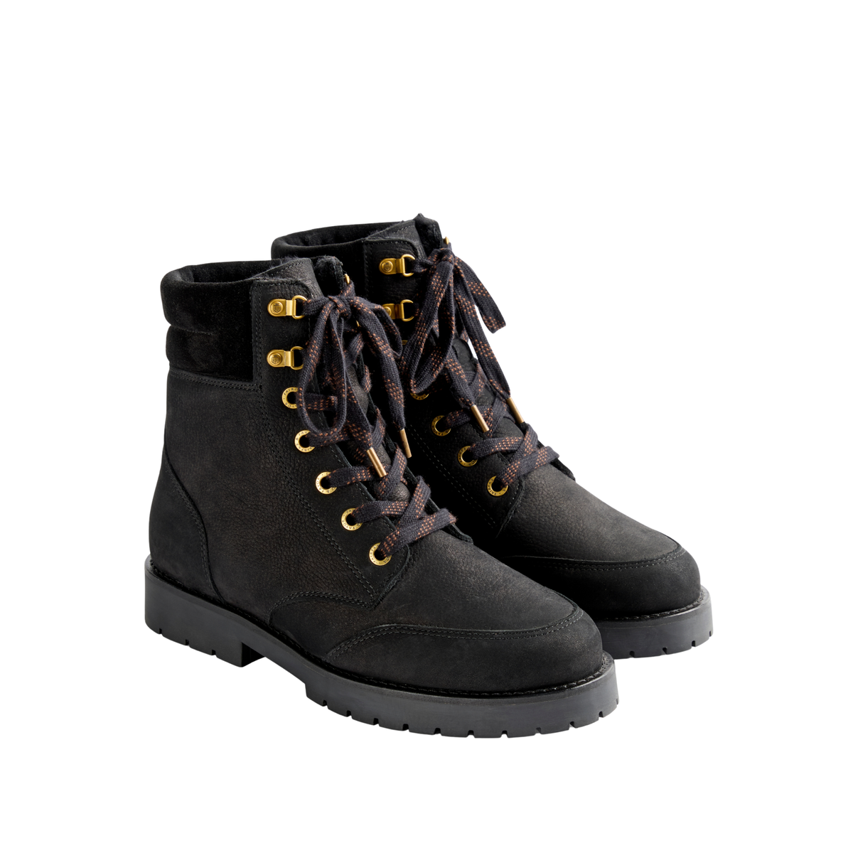 Shearling Lined Galway Ankle Boot Black Nubuck