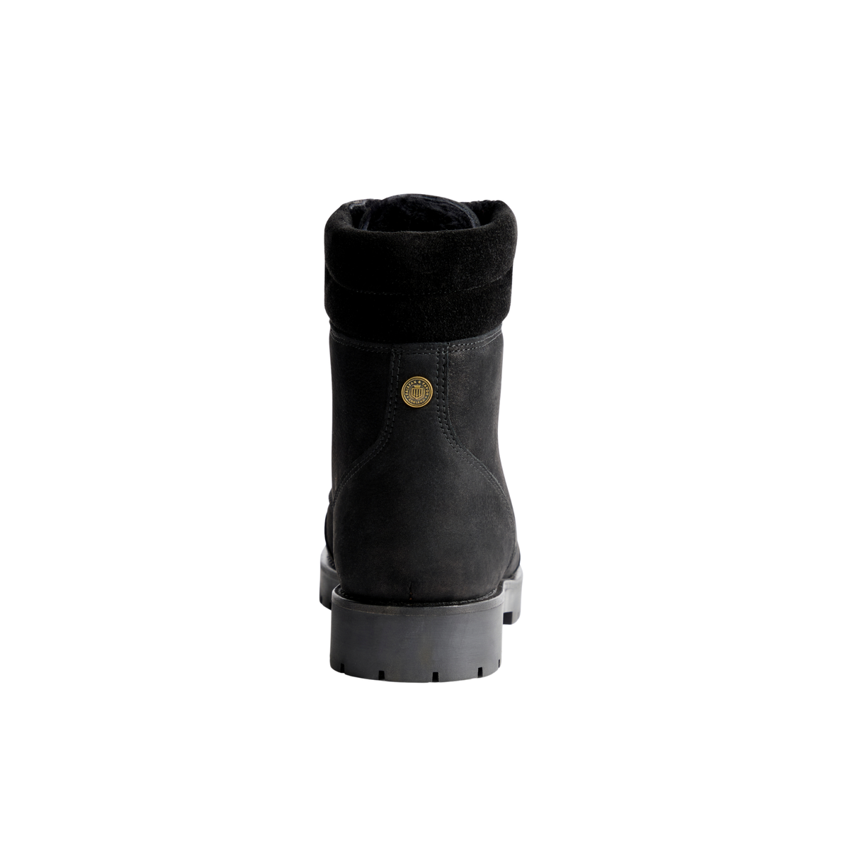 Shearling Lined Galway Ankle Boot Black Nubuck