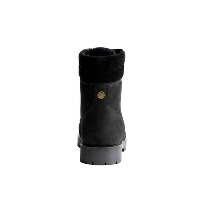 Shearling Lined Galway Ankle Boot Black Nubuck