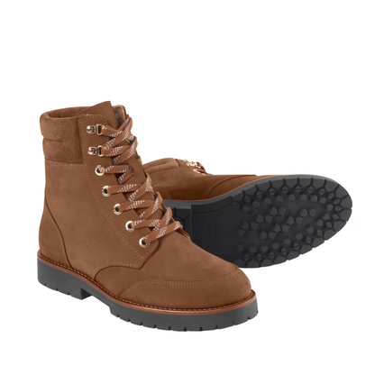 Shearling Lined Galway Ankle Boot Cognac Nubuck