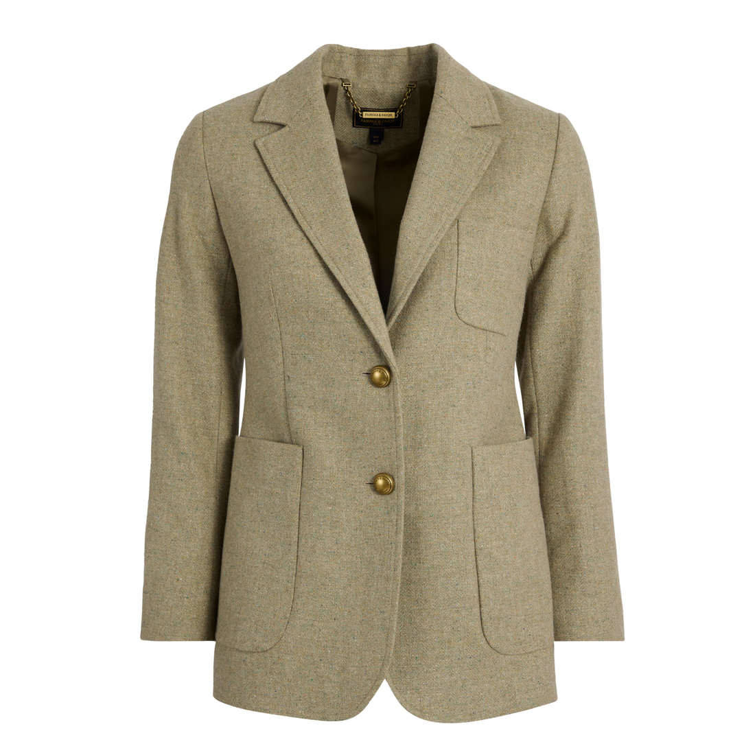 Fern Single Breasted Herringbone Blazer Meadow Green