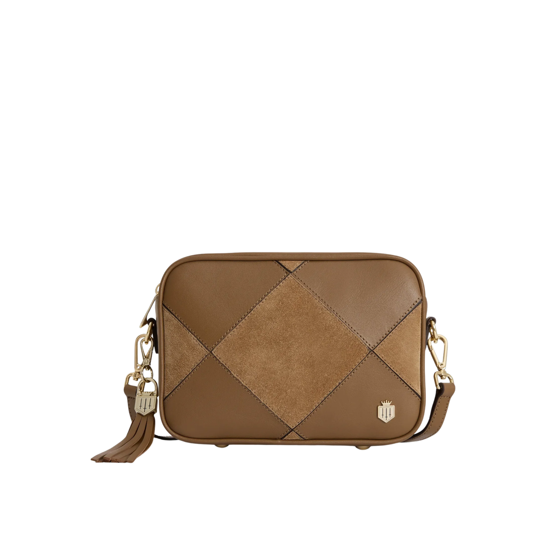 Finsbury Cross Body Bag Harlequin Tan Suede