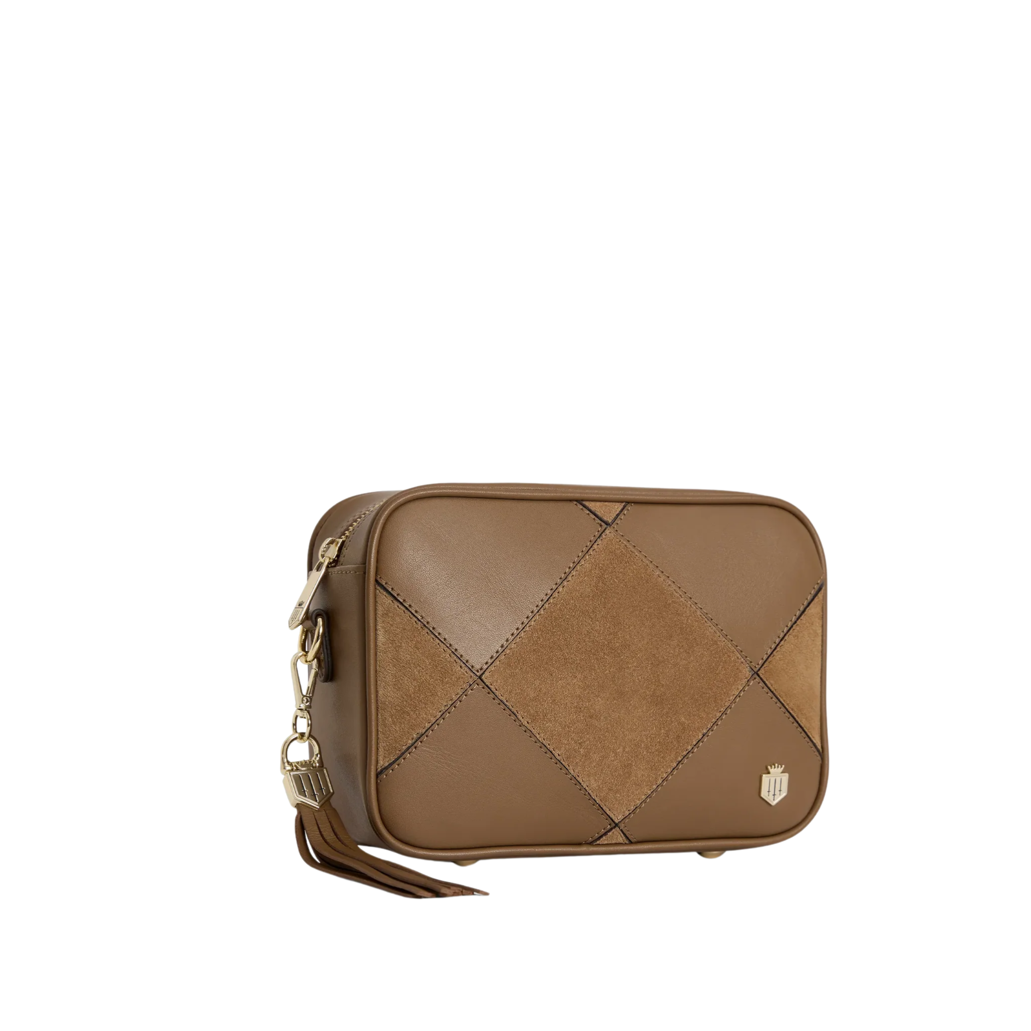 Finsbury Cross Body Bag Harlequin Tan Suede
