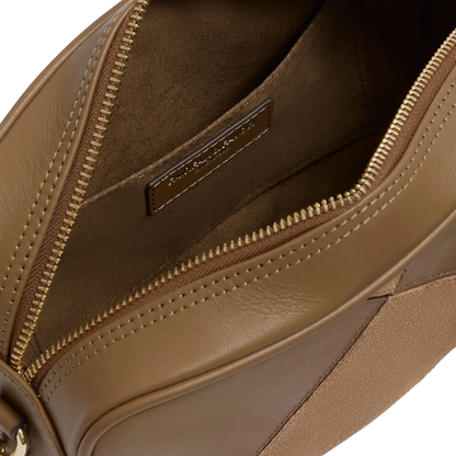 Finsbury Cross Body Bag Harlequin Tan Suede