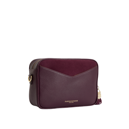 Finsbury Cross Body Bag Elderberry Suede