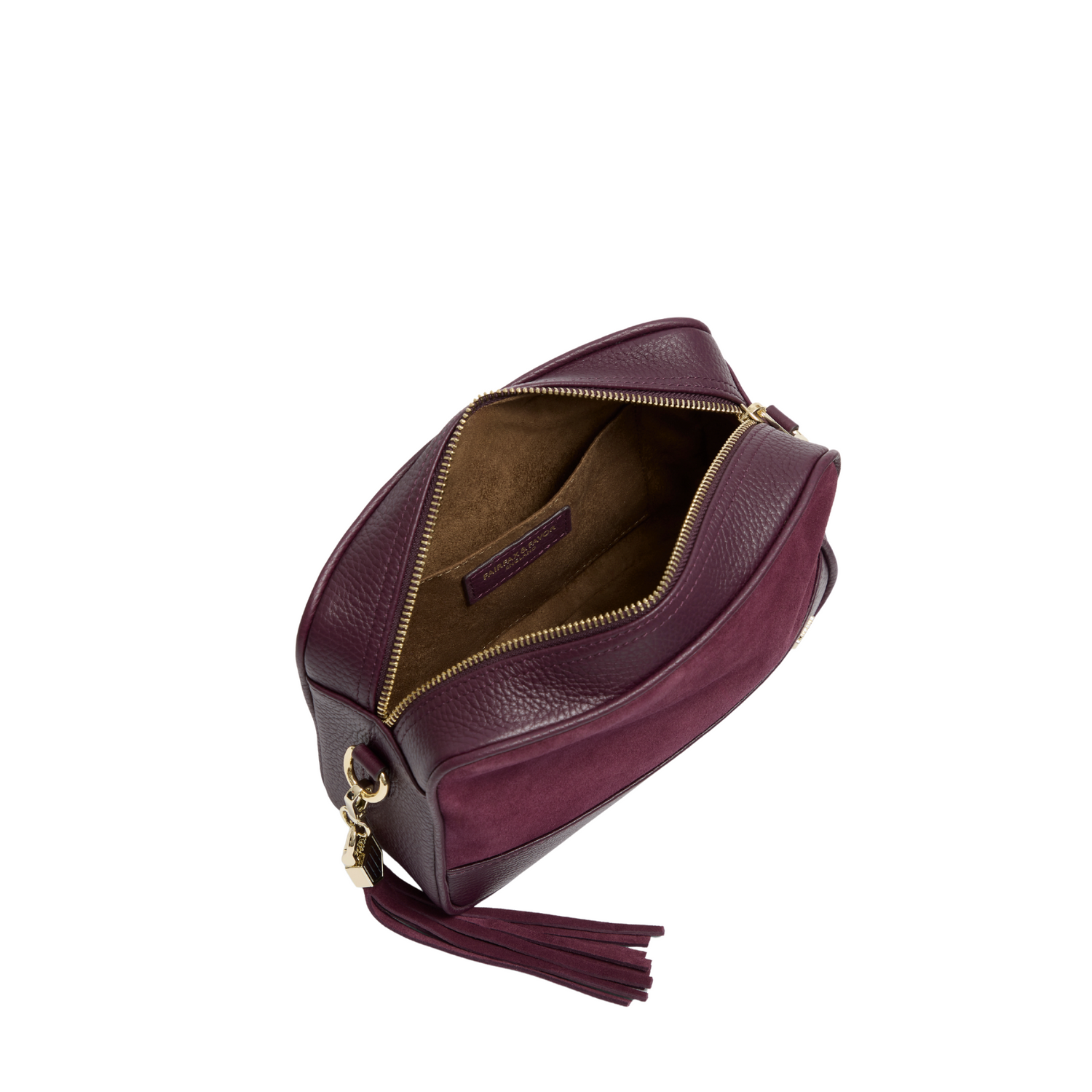 Finsbury Cross Body Bag Elderberry Suede