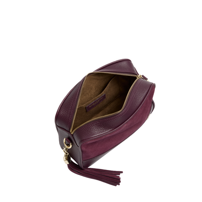 Finsbury Cross Body Bag Elderberry Suede