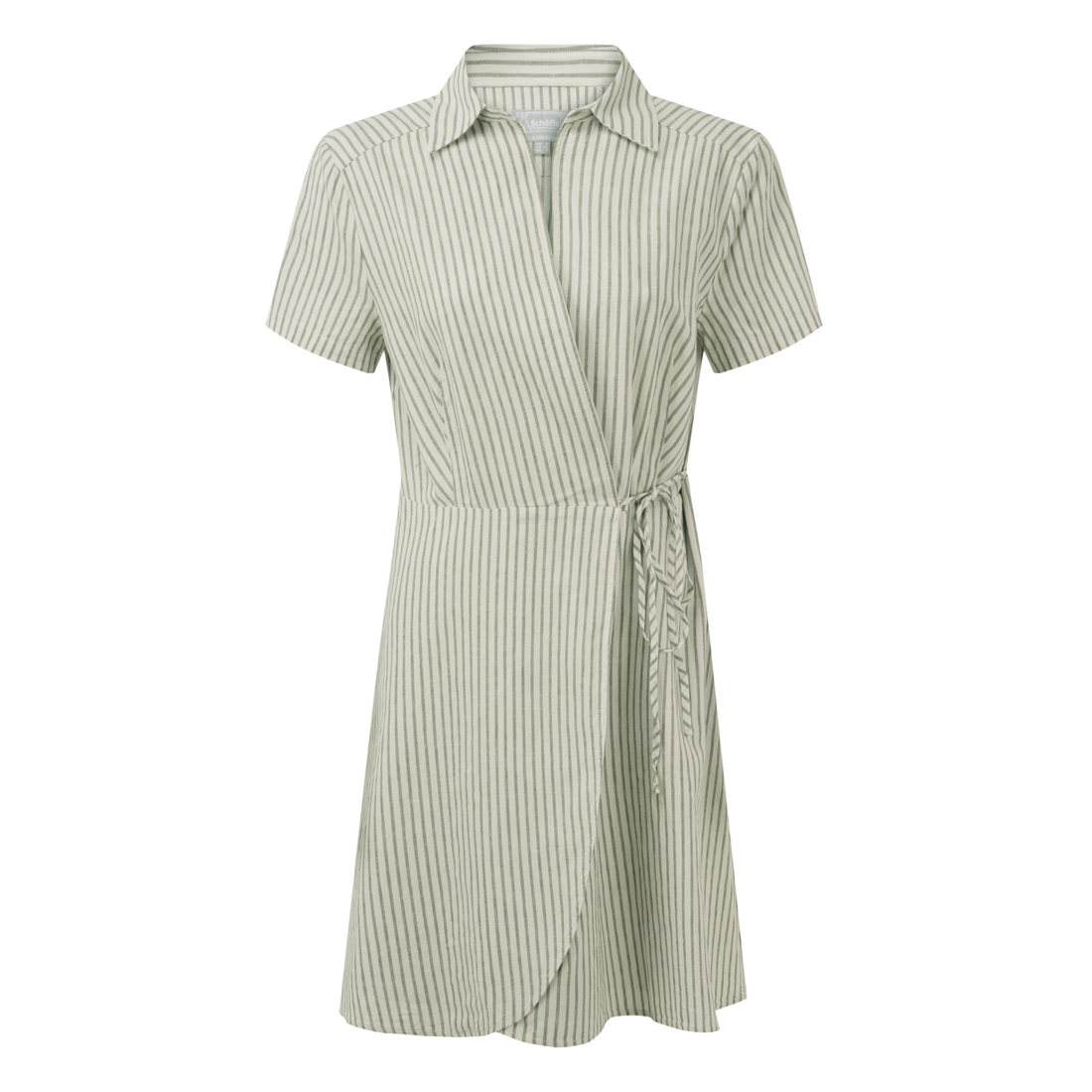 Fleur Linen Dress Agave Green Stripe