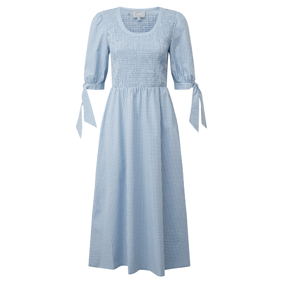 Flora Gingham Dress Denim Blue