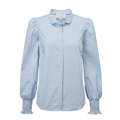 Flora Gingham Shirt Denim Blue